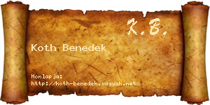 Koth Benedek névjegykártya